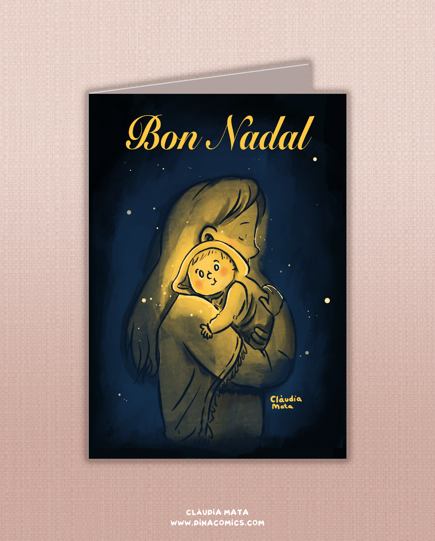 Postal de Navidad católica Virgen María y niño Jesús 2023