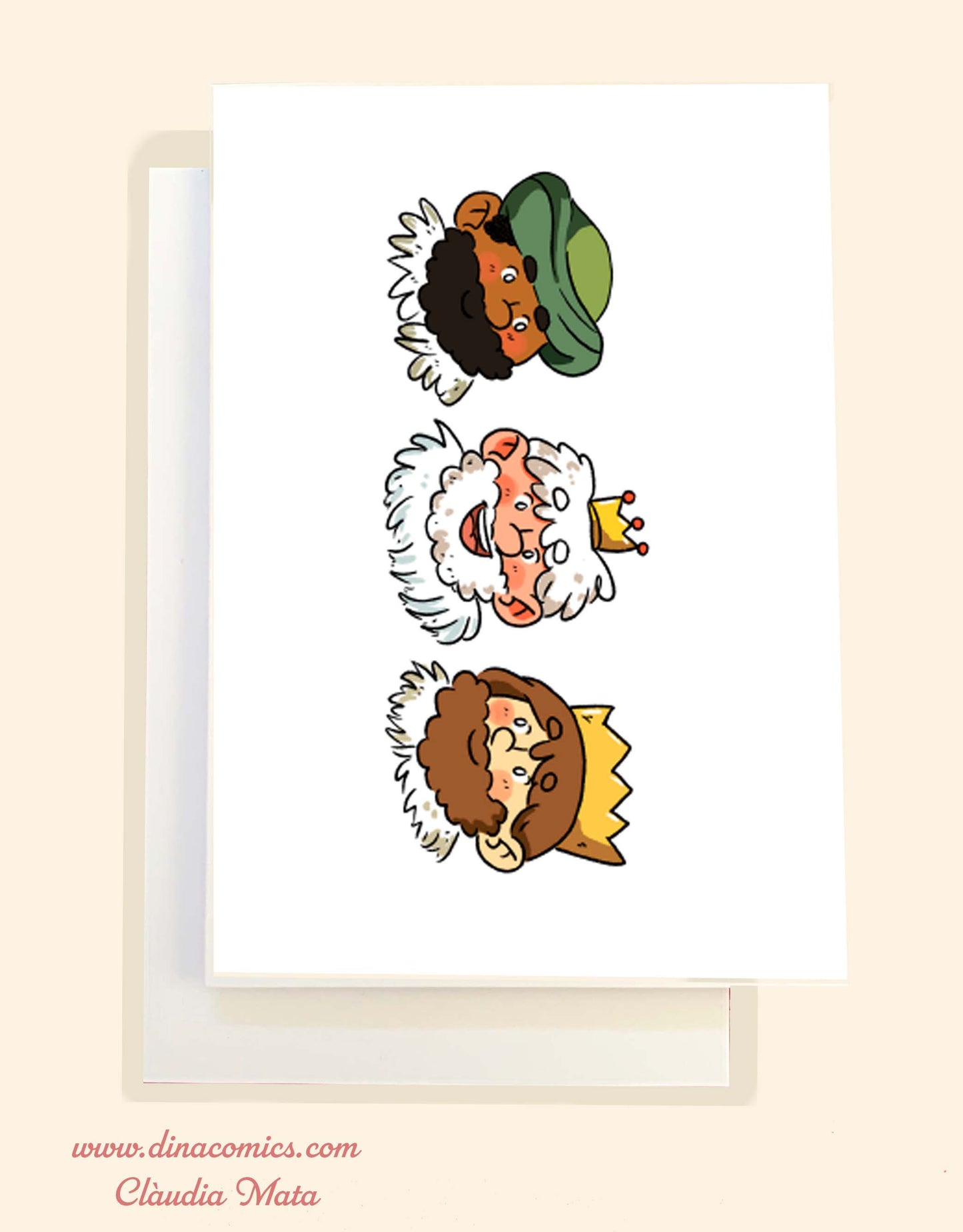 Postal de Navidad católica ilustración Reyes Magos #2