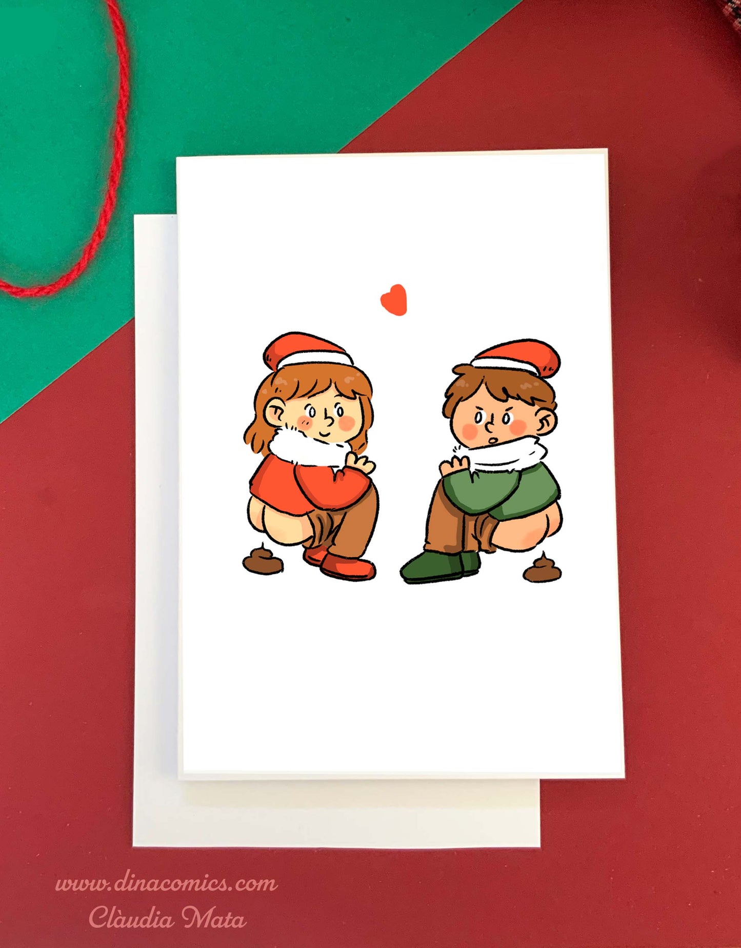 Postal de Navidad Catalunya Caganers dinA6 más sobre