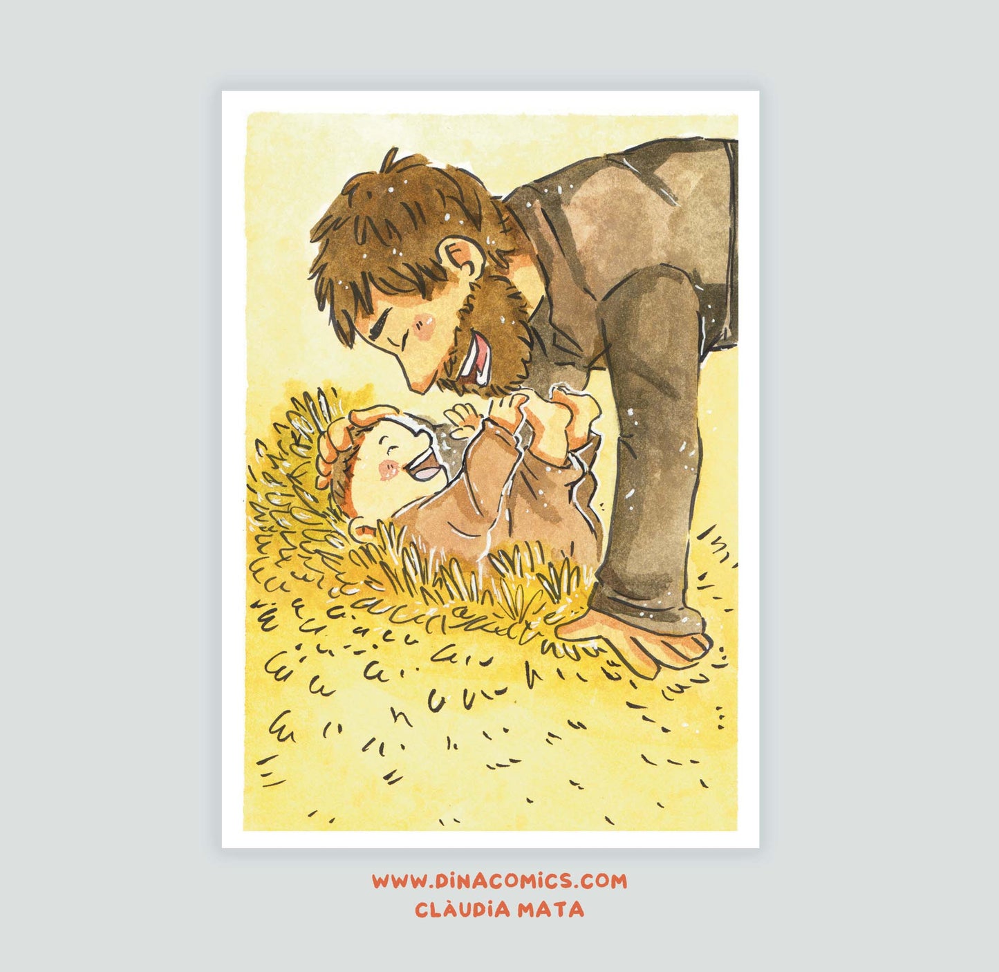Lámina ilustración - San José y niño Jesús