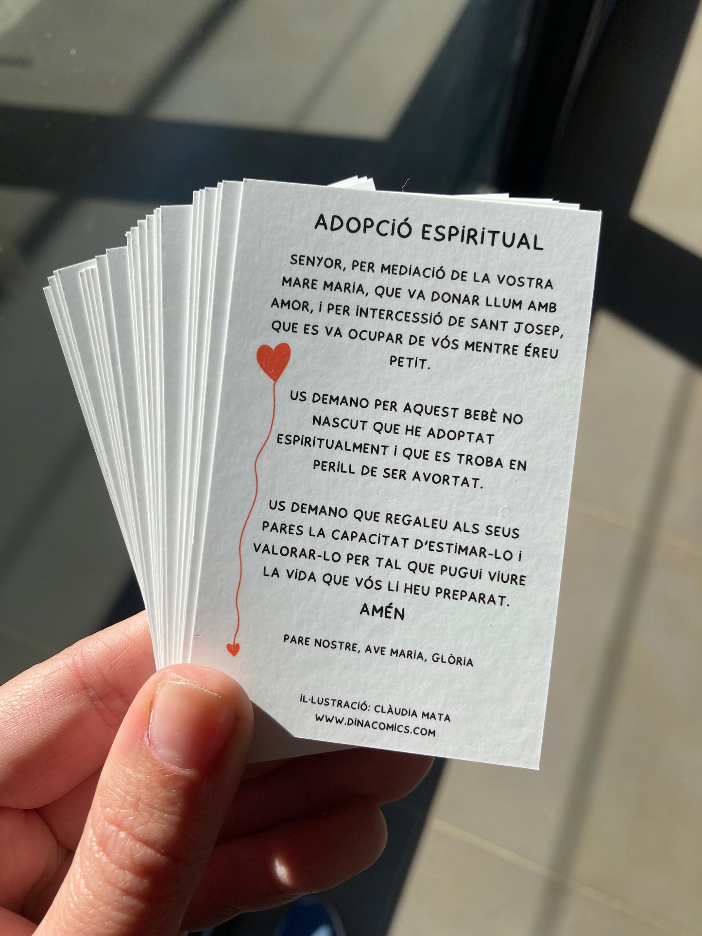 Adopció Espiritual Català carta de pregària - tarjeta de oración